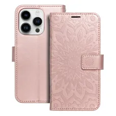 iPhone 14 Pro Max Forcell MEZZO mandala mintás fliptok rose gold