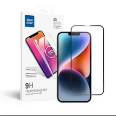 iPhone 13 Pro Max/14 Plus Blue Star 5D kijelzővédő üvegfólia fekete