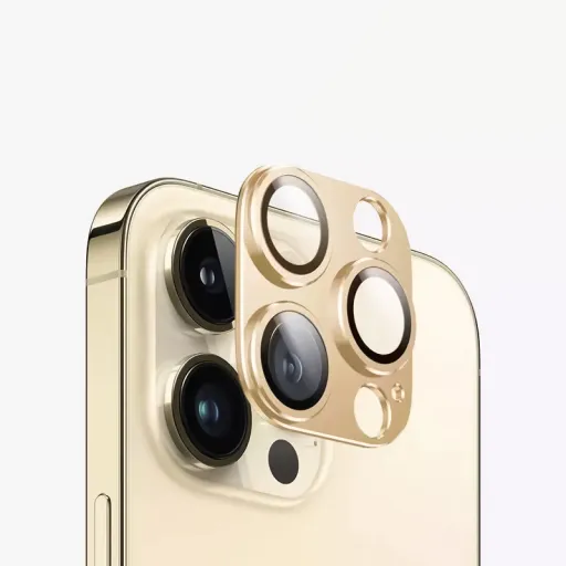 iPhone 14 Pro/14 Pro Max/15 Pro/15 Pro Max kameralencsevédő 9H üveg arany Alphajack iPhone 14 Pro/14 Pro Max/15 Pro/15 Pro Max kameralencsevédő 9H üveg arany Alphajack
