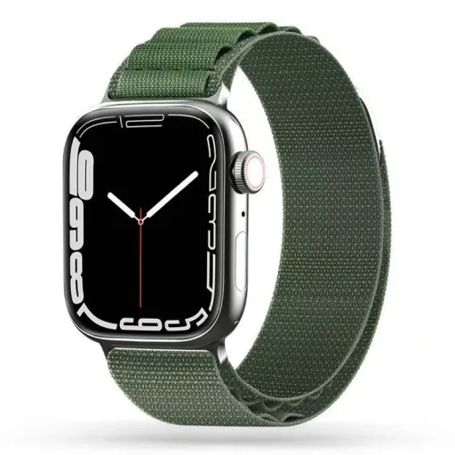 Apple Watch 4/5/6/7/8/SE/Ultra (42/44/45/49mm) Tech-Protect Nylon Pro szíj military zöld