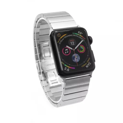 Apple Watch 4/5/6/7/8/SE (38/40/41mm) fém óraszíj ezüst Alphajack