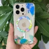 iPhone 14 Pro Max MagSafe-kompatibilis átlátszó virágmintás tok Alphajack (B) - 3. kép