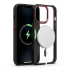 iPhone 14 Plus MagSafe-kompatibilis átlátszó tok fekete kerettel + piros kerettel a kamerák körül Alphajack - 2. kép