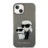 iPhone 14 Plus Karl Lagerfeld IML Glitter Karl és Choupette NFT tok fekete (KLHCP14MHNKCTGK) - 3. kép