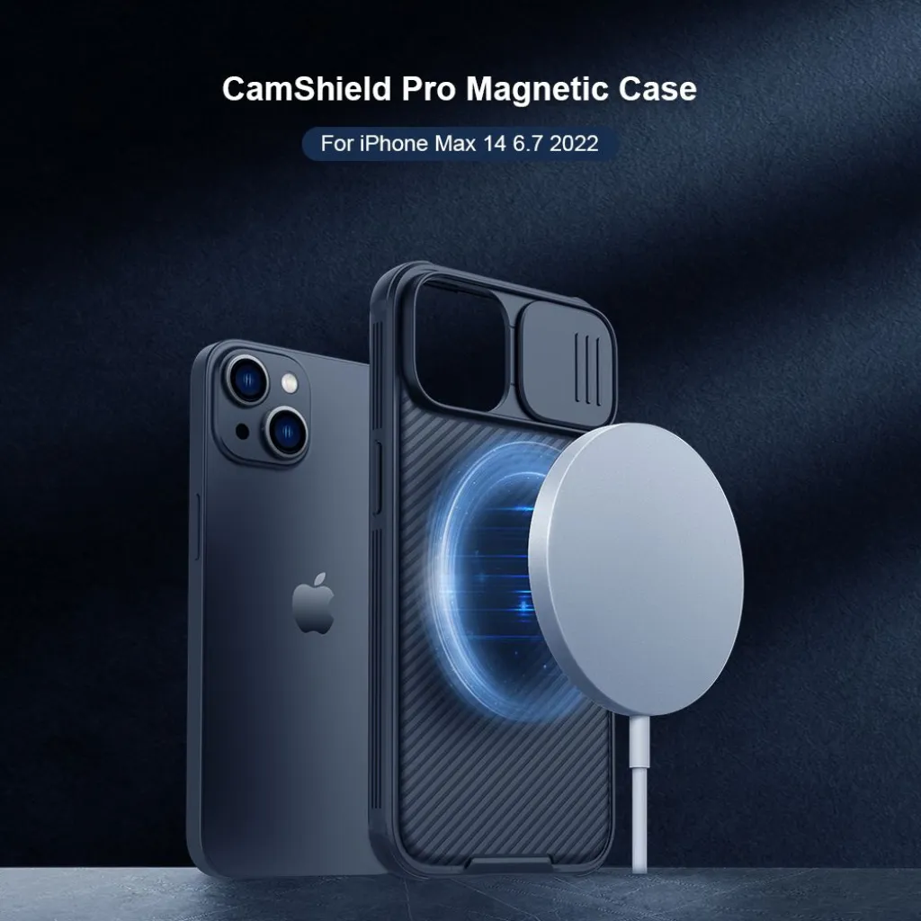 iPhone 14 Nillkin CamShield Pro Magsafe kompatibilis tok fekete - 8