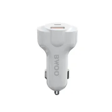 BWOO autós töltő CC58 PD 18W 1x USB-C 1x USB 2.4A fehér