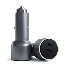 Satechi 40W Dual USB Type-C PD autós szivargyújtós töltő ezüst (ST-U2C40CCM)