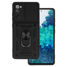 Samsung Galaxy S20 FE/Lite Armor tok csúsztatható kamera lencse védővel fekete