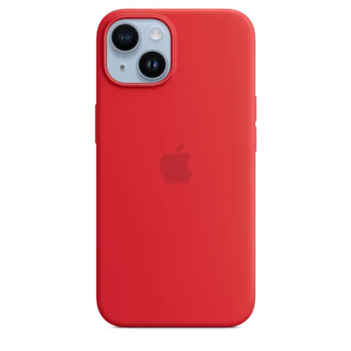 iPhone 14 szilikontok (PRODUCT)RED (MPRW3ZM/A) Apple gyári MagSafe-rögzítésű