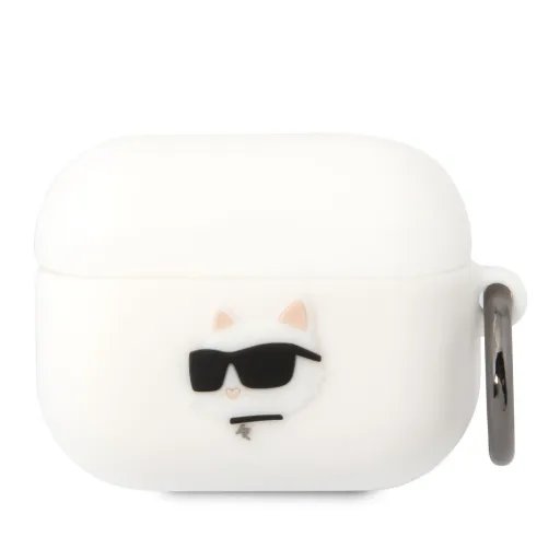 Airpods Pro Karl Lagerfeld 3D Logo NFT Choupette Head szilikon tok fehér