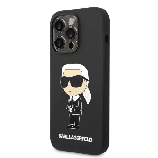 iPhone 14 Pro Max Karl Lagerfeld KLHCP14XSNIKBCK Liquid Silicone Ikonik NFT tok fekete