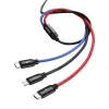 Baseus 3 Primary Colors micro USB/ Lightning/ USB Type-C kábel 1,2m 3.5A fekete - 3. kép