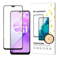 Realme C31 üvegfólia Wozinsky Full Glue 9H fekete kerettel tokbarát