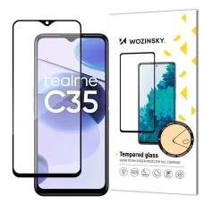 Realme C35 üvegfólia Wozinsky Full Glue 9H fekete kerettel tokbarát