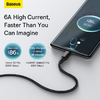 Baseus Tungsten Aranyozott USB A - USB Type-C kábel 100W 1m fekete (CAWJ000001) - 3. kép