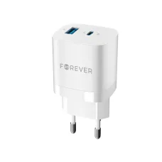 Forever fali töltő adapter GaN PD QC TC-05 1x USB-C + 1x USB 33W fehér