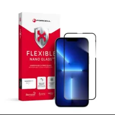 iPhone 13 Pro Max/14 Plus Forcell Flexible 5D Full Glue hibrid kijelzővédő üvegfólia fekete