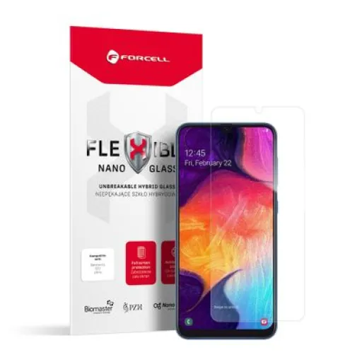 Samsung Galaxy A50 Forcell Flexible Nano Glass hibrid kijelzővédő üvegfólia