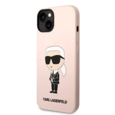 iPhone 14 Karl Lagerfeld KLHCP14SSNIKBCP Liquid Silicone Ikonik NFT tok rózsaszín