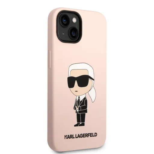 iPhone 14 Karl Lagerfeld KLHCP14SSNIKBCP Liquid Silicone Ikonik NFT tok rózsaszín