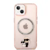 iPhone 14 Karl Lagerfeld IML Karl és Choupette NFT MagSafe kompatibilis tok rózsaszín (KLHMP14SHNKCIP) - 2. kép