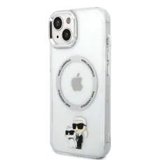 iPhone 14 Karl Lagerfeld IML Karl és Choupette NFT MagSafe kompatibilis tok átlátszó (KLHMP14SHNKCIT)