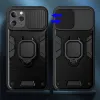 Samsung Galaxy A13 5G/A04S Ring Lens tok kameralencse védővel és kihajtható támasszal fekete - 0. kép