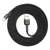 Baseus Cafule Nylon harisnyázott USB/Lightning kábel QC3.0 1.5A 2m fekete-arany (CALKLF-CV1) - 1. kép