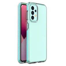 Samsung Galaxy A23 Spring átlátszó TPU tok színes kerettel világoskék