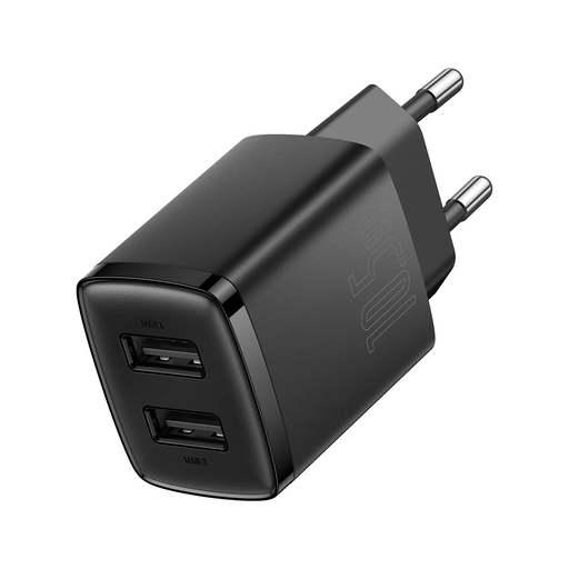 Baseus kompakt hálózati töltő adapter 2U 10,5W EU fekete