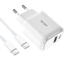 Tech-Protect C20W hálózati töltő adapter PD20W/QC3.0 1x USB-A, 1x USB-C, 1x USB-C - USB-C töltőkábel 