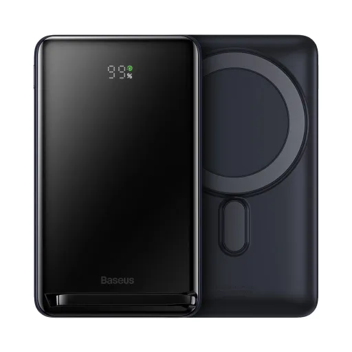 Baseus mágneses Power Bank MagSafe vezeték nélküli töltéssel 10000mAh 20W kék (PPCX000203) + USB Type C Baseus Xiaobai kábel 60W 0,5m