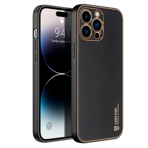 iPhone 14 Pro Max Dux Ducis Yolo TPU és PU bőr tok fekete iPhone 14 Pro Max Dux Ducis Yolo TPU és PU bőr tok fekete