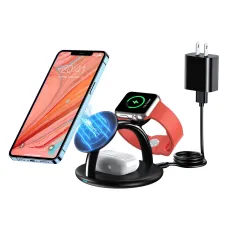 Choetech 3 az 1-ben magsafe töltőállomás iPhone 12/13/14/15, AirPods Pro, Apple Watch fekete (T587-F)