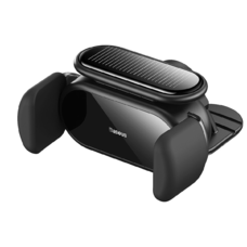 Baseus Steel Cannon Pro napelemes automata autós telefontartó műszerfalra fekete (SUGP010001)