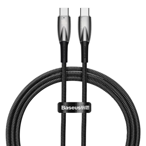 Baseus Glimmer kábel gyorstöltéssel USB-C 480Mb/s PD 100W 1m fekete