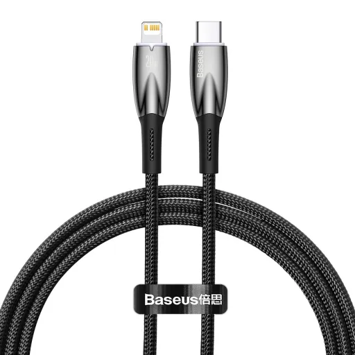 Baseus Glimmer kábel gyorstöltéssel USB-C - Lightning 480Mb/s PD 20W 1m fekete