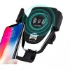 Autós telefontartó vezeték nélküli (QI) töltéssel 10W fekete - 2. kép