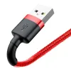 Baseus Cafule Nylon harisnyázott USB/Lightning kábel 2A 3m piros (CALKLF-R09) - 3. kép