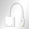 Vipfan L10 Lightning - Lightning + mini jack 3.5mm-es AUX kábel, 10cm (fehér) - 2. kép