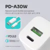 Alphajack PD-A30W hálózati gyorstöltő adapter, 1x USB-C (PD), 1x USB-A 30W - 1. kép