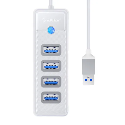 Orico USB HUB elosztó adapter - 4x USB 3.0, 5 Gbps, 0.15m (fehér)