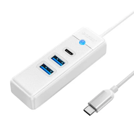 Orico USB HUB elosztó adapter USB-C - 2x USB 3.0 + USB-C, 5 Gbps, 0.15m (fehér)