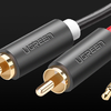 Ugreen AV102 kábel 2x RCA (Cinch) jack 3.5mm 10m (fekete) - 0. kép