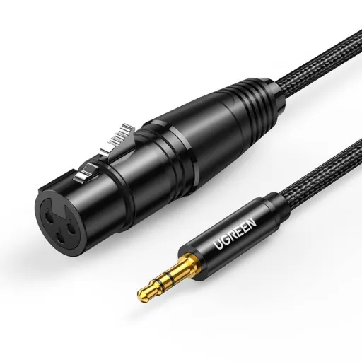 Ugreen AV182 XLR anya-3.5mm jack dugós kábel - 2 m (fekete)