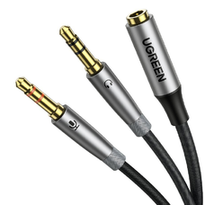 Ugreen AV193 AUX audio splitter slúchadlá + mikrofón pre 3,5 mm mini jack kábel (sivý) Ugreen AV193 AUX audio splitter slúchadlá + mikrofón pre 3,5 mm mini jack kábel (sivý)