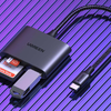 Ugreen CM387 USB-C HUB elosztó adapter, microSD/SD kártyaolvasó + USB-A (fekete) - 2. kép