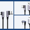 Ugreen US176 USB - USB-C kábel, 90 fokban döntött, 3A, 2m (fekete) - 2. kép