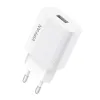 Vipfan E01 fali hálózati töltő adapter, 1x USB, 2,4A + USB-C kábel (fehér) - 0. kép