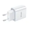 Vipfan E04 fali hálózati töltő adapter, USB-C, 20W, QC 3.0 + Lightning kábel (fehér) - 4. kép